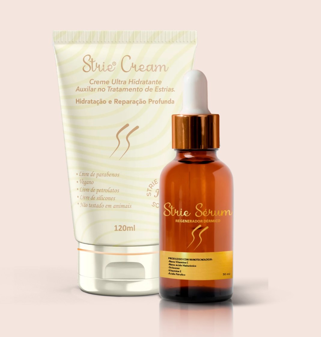 Strie Cream e Strie Sérum, produtos da linha Strie Cosméticos